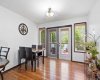 Dining area with garden doors out to your private oasis