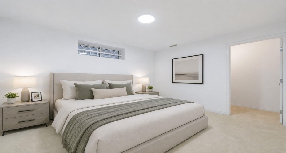 4th Bedroom in basement - Virtual Staging