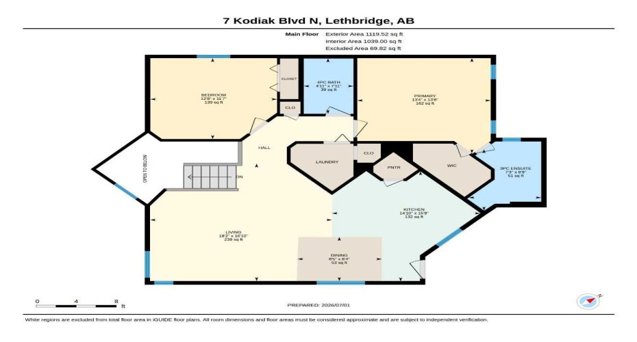 7 Kodiak Boulevard, Lethbridge, Alberta T1H 6S7, 4 Bedroom Bedrooms, 0 ,3 BathroomBathrooms,Residential,For Sale,Kodiak,0,A2327160