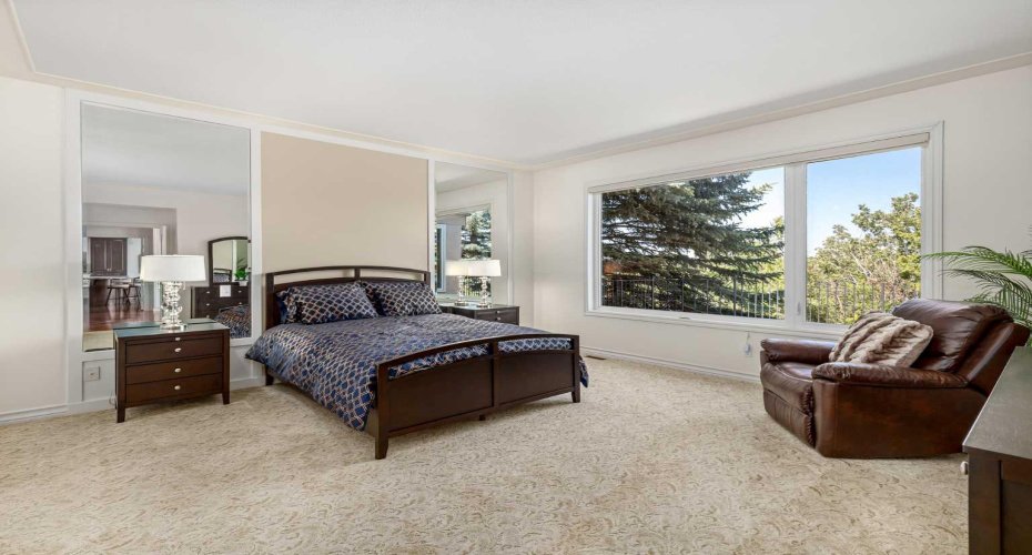 The expansive primary suite