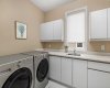 The laundry room on the main level