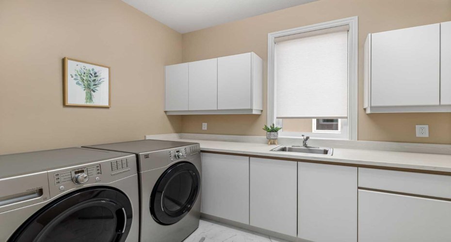 The laundry room on the main level
