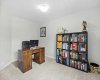 A versatile upstairs bedroom currently used as a home office.