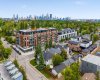 A bird's eye perspective places the home moments from the downtown skyline,