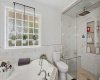 Soaker tub and walk-in shower