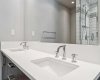 Quartz counters with double sinks.