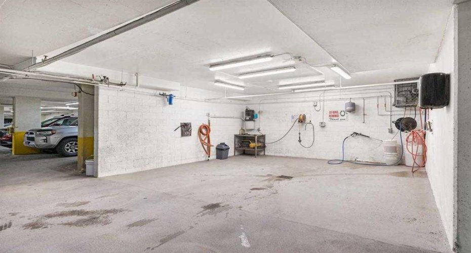 Underground car wash bay.