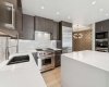 Large quartz eat-in Island and countertops.