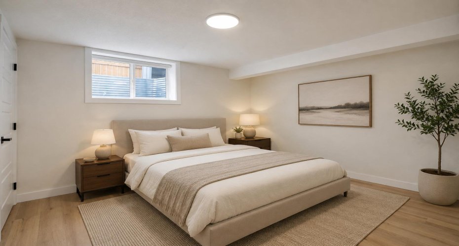 Basement Bedroom - Staged