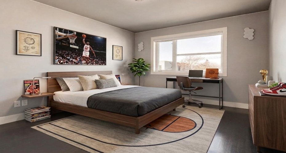 Virtually staged to show room potential