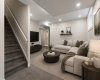 Basement rec room - Virtually staged