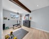 Developed basement with large windows