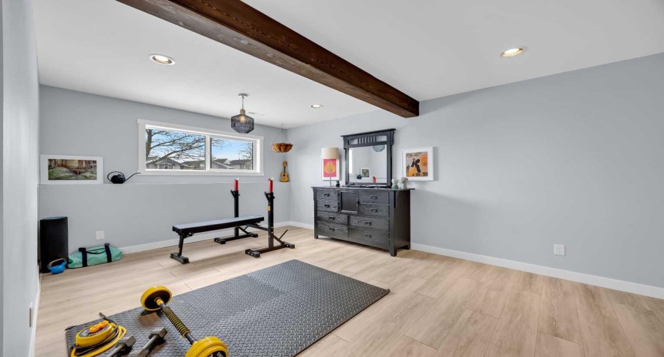 Developed basement with large windows