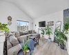 Vaulted ceilings in primary living area