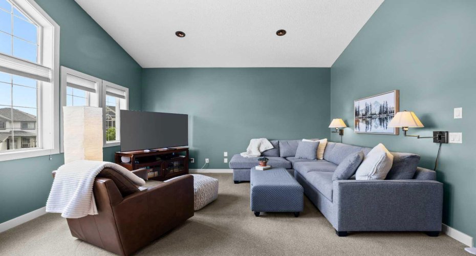 Movie nights, sleepover headquarters, the big game with the whole crew — this room was built to hold the moments everyone piles in for.