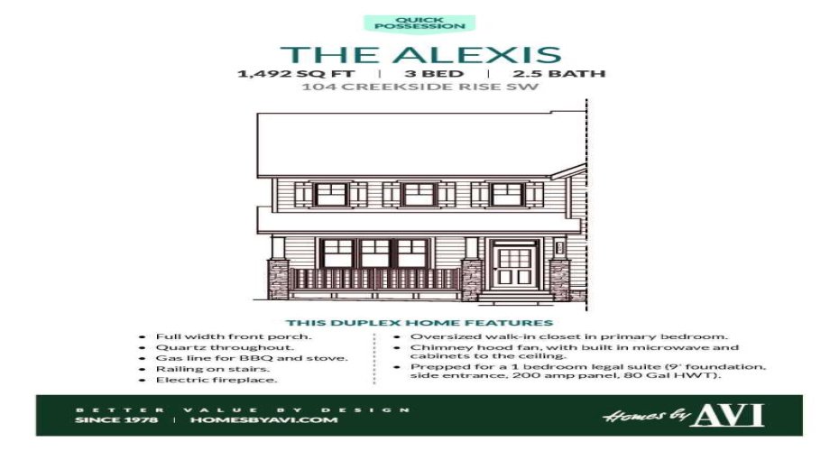 Builder Brochure • 104 Creekside Rise SW