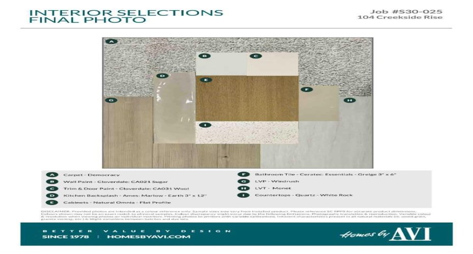 Interior Selections • 104 Creekside Rise SW