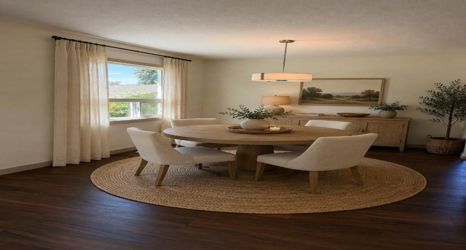 Virtually staged dining room