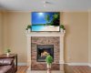 Alternate view of the fireplace.