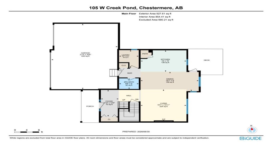 Floor plan for the main floor.