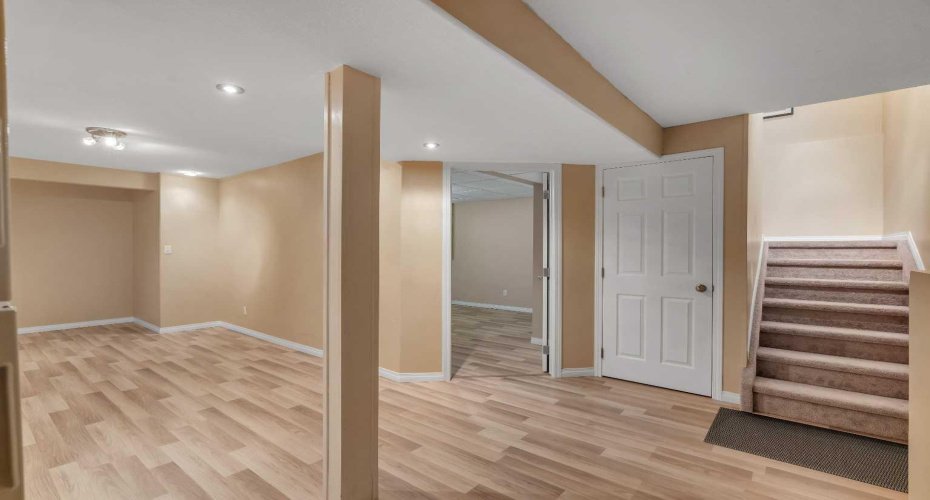Basement is finished with a generous rec room.