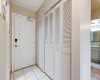 Front entry with large closet