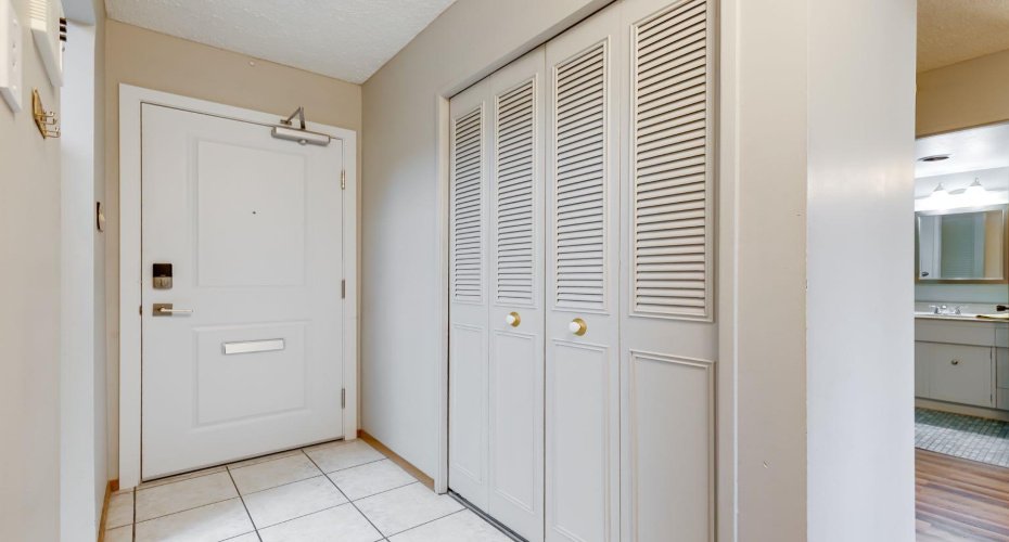 Front entry with large closet