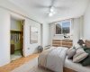 The primary bedroom features a large walk-in closet