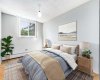 The spacious secondary bedroom is large and has a good sized closet