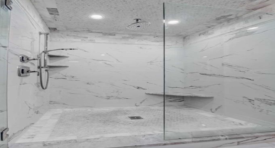 Tiled floor to ceiling