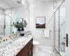 4 pc bath in basement plus another bedroom gives out-of-town guests their own space.