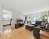 Hardwood floors, open living room with great natural light