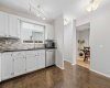 Spacious kitchen with large windows