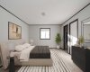 (Adding virtual unattached goods (chattels) of realistic size to property photos in order to give perspective on room dimensions.)