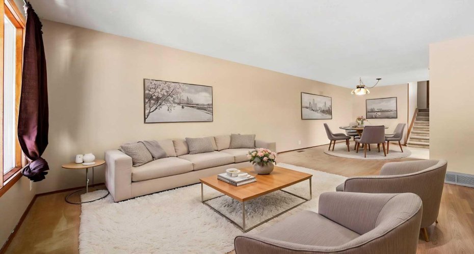 Living / Dining Virtually Staged