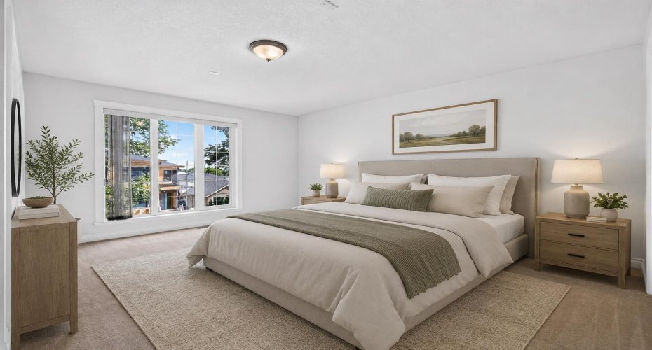 Virtually staged primary bedroom for inspiration