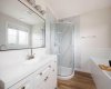 Love the large counter space and soaker tub