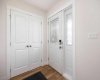 Double closet doors in entry