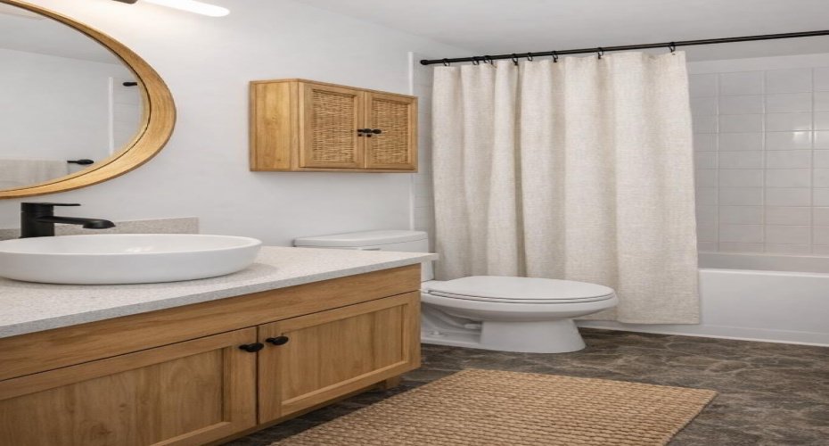 Virtually staged bathroom