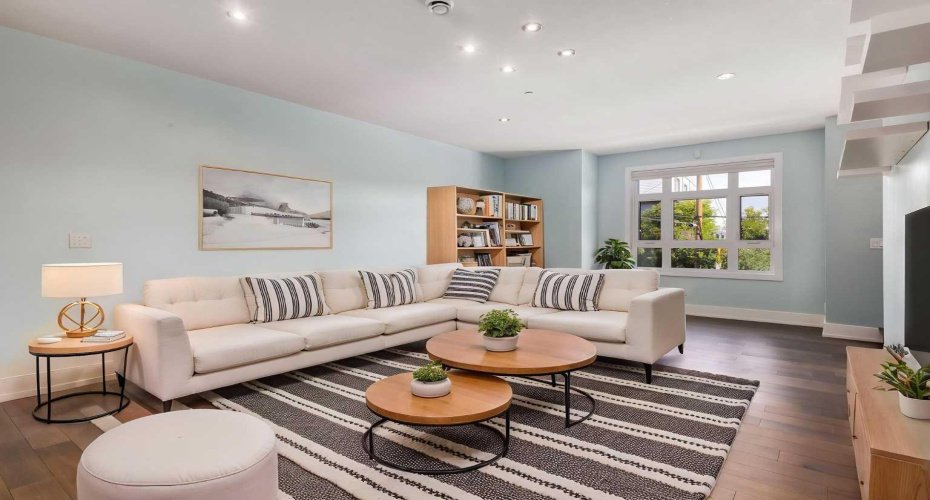 virtually staged living room
