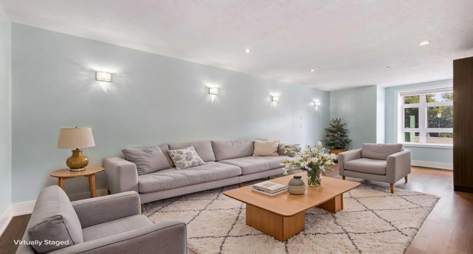 virtually staged main floor family room