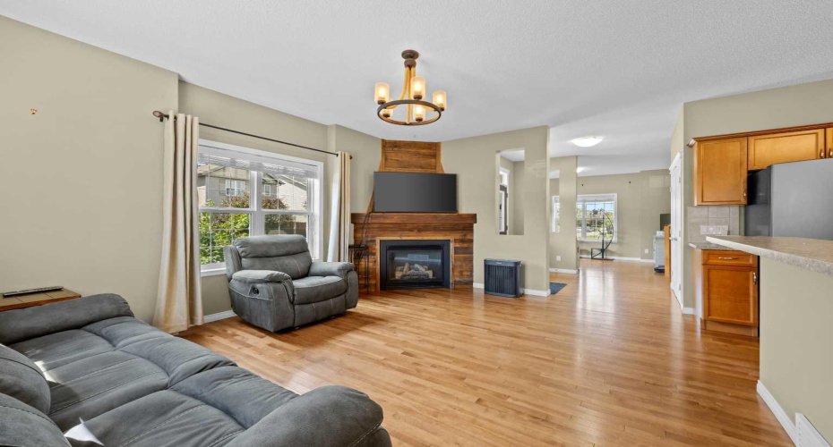 Family room with fireplace