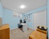 The lower level bedroom doubles as dedicated home office offering a quiet, private space to work from home. The lower level bedroom doubles as dedicated home office offering a quiet, private space to work from home.