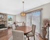 Spacious dining room with patio doors too wrap