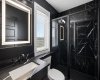 Custom tiling and Designer Lighting