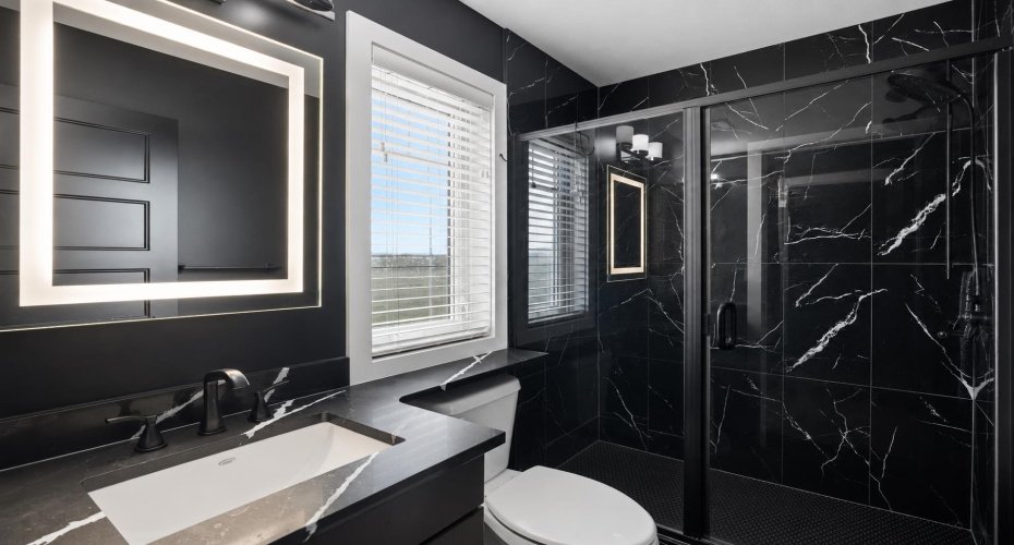 Custom tiling and Designer Lighting
