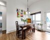 Spacious dining area that leads to the large raised deck