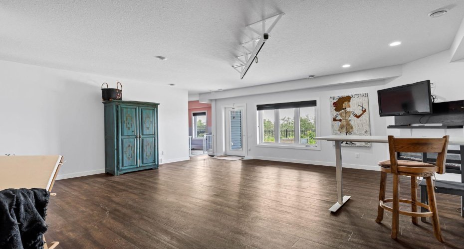 Basement open family room with lift