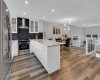 Kitchen with stainless steel appliances