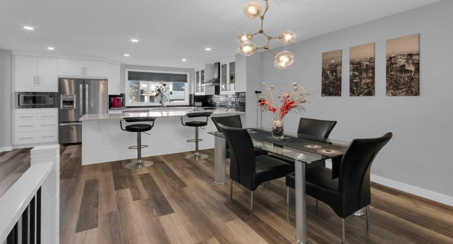 Dining room and kitchen